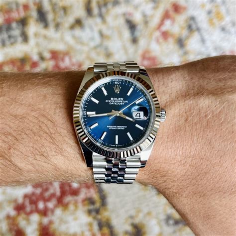 rolex dj41 blue|rolex datejust 41 fluted bezel.